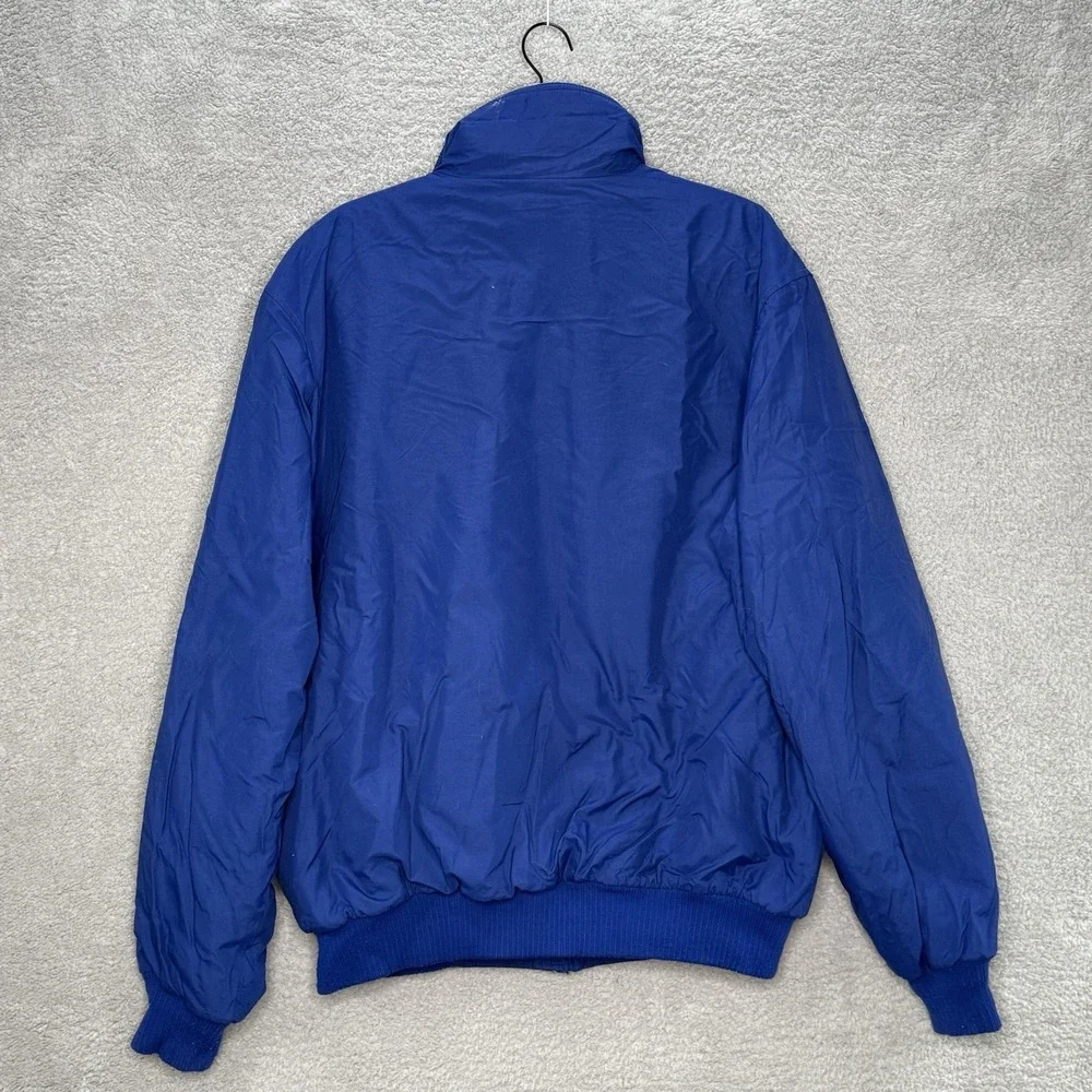 VTG Eddie Bauer Fleece Lined Bomber Jacket Mens Blue Outdoor Hike Coat L Tall LT